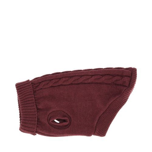 Gina Stickad Hundtröja Vinröd - 35 cm