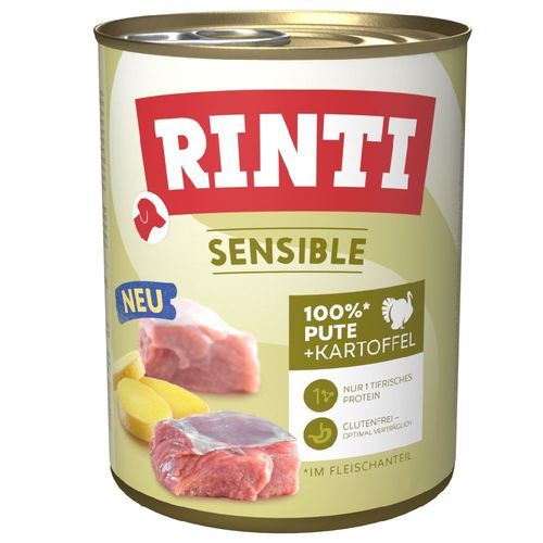 RINTI Sensible 6 x 800 g - Kalkon & potatis