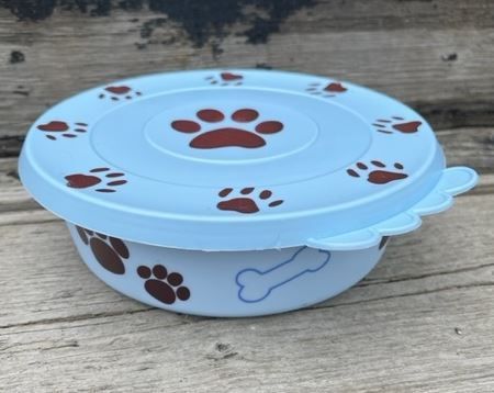 Karlie 17 cm ljusblå skål och ljusblå lock