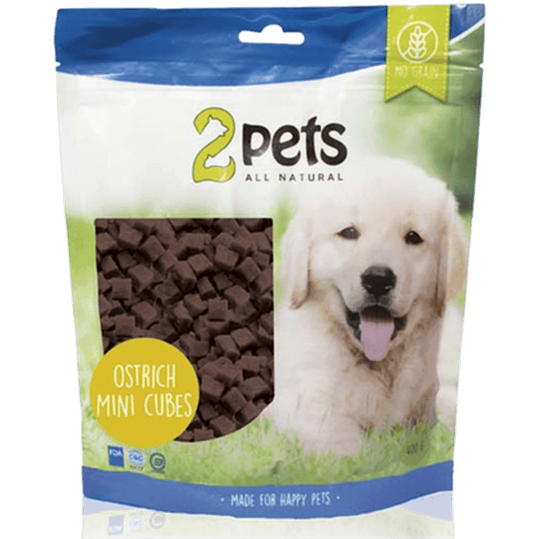 Dogsnack Ostrich Mini Cubes 400 g