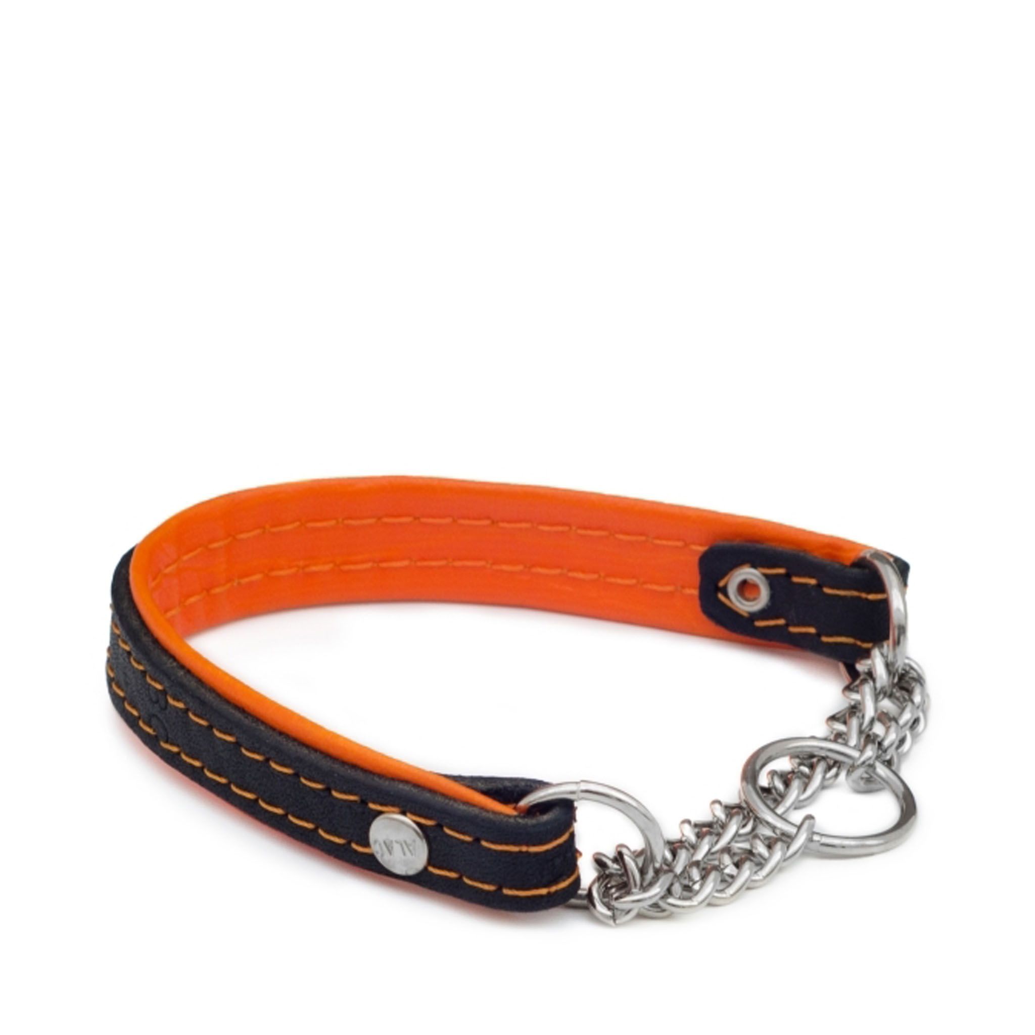 Alac Läderhalsband - Orange / 50 cm