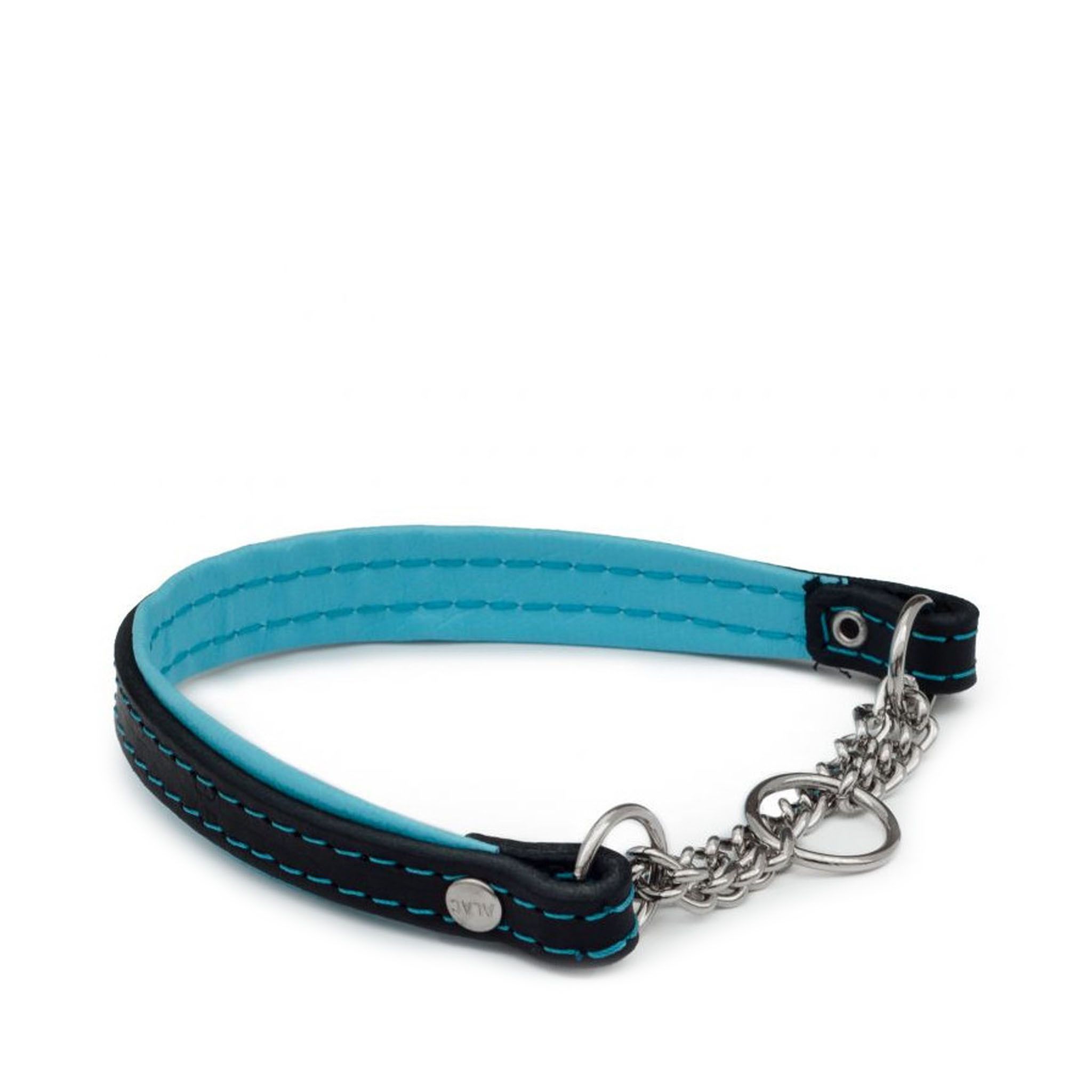 Alac Läderhalsband - Turkos / 35 cm