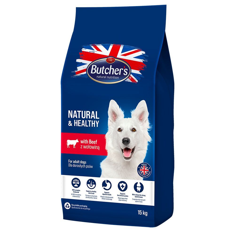 Butcher's Natural & Healthy med nötkött - 15 kg