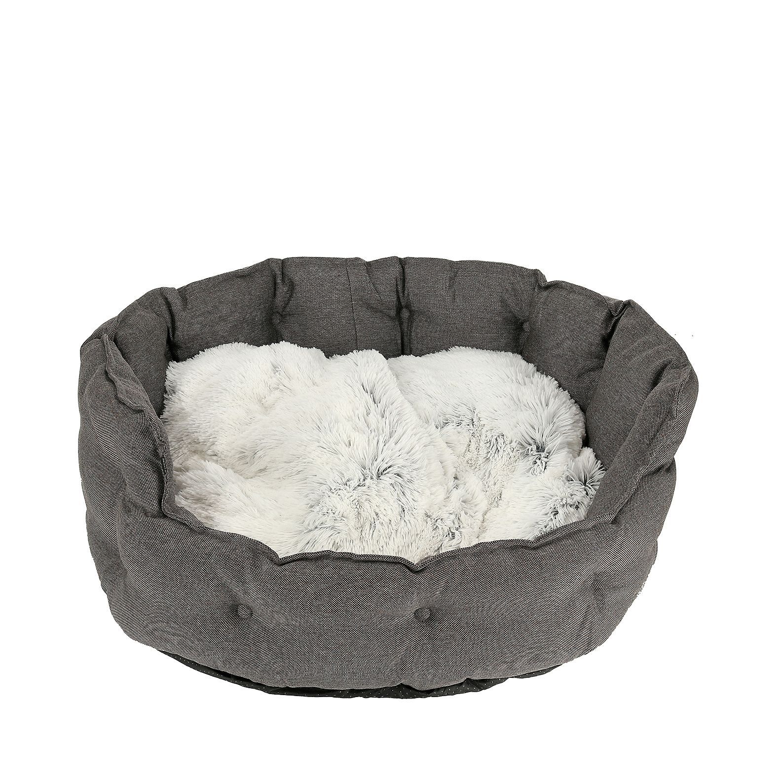 Classy Memory Foam Rund Hundbädd Grå - 84 cm