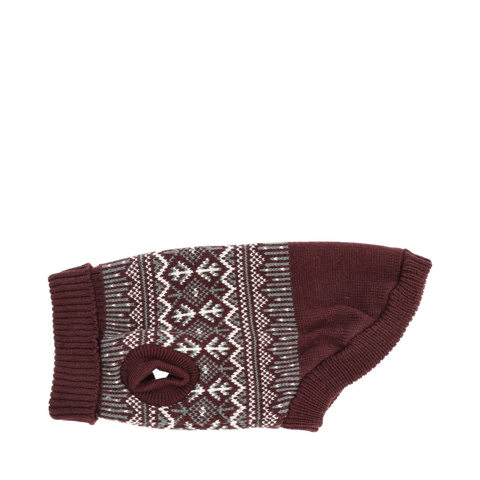 Iselin Stickad Hundtröja Vinröd - 40 cm