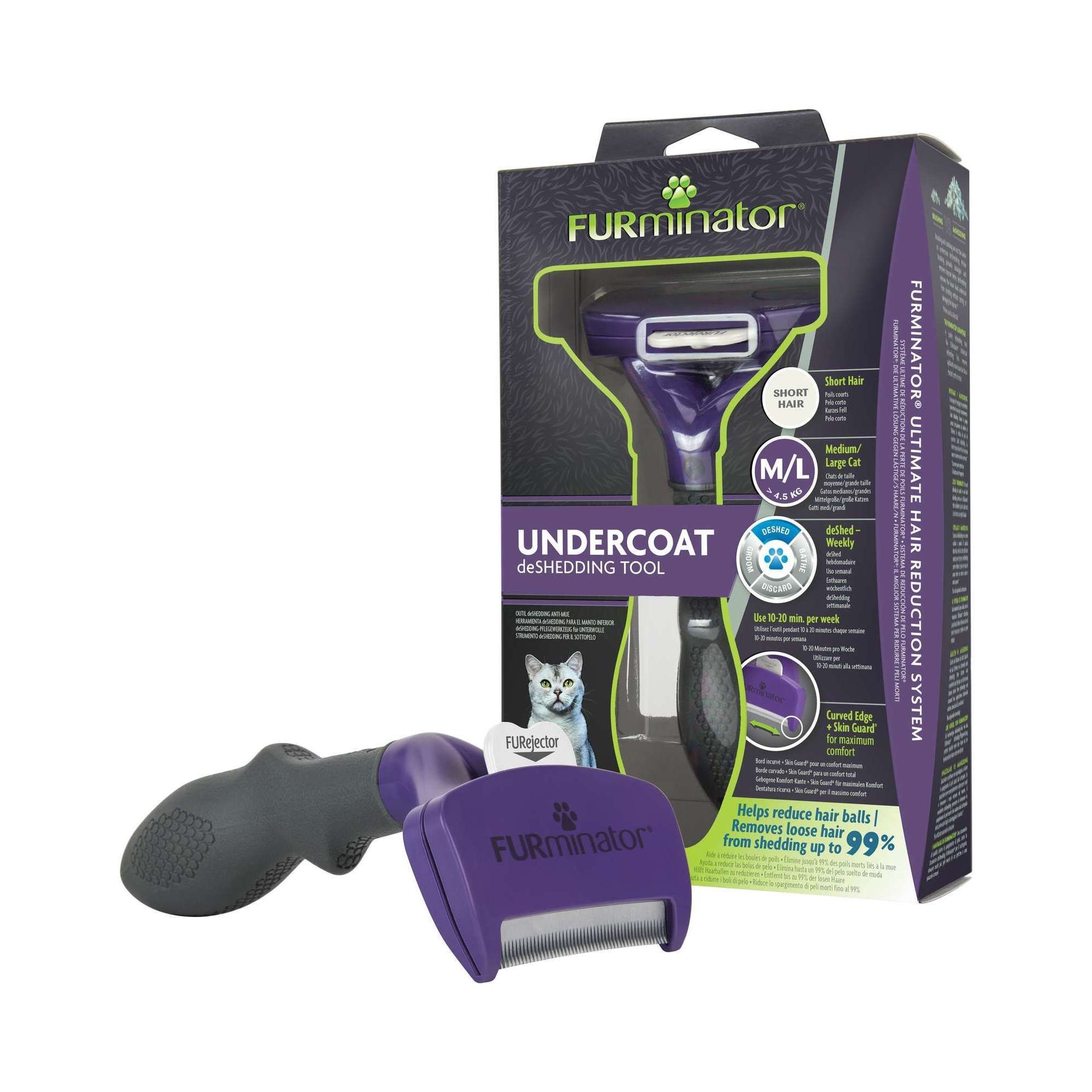 FURminator för Katt - M/L / För korthåriga katter
