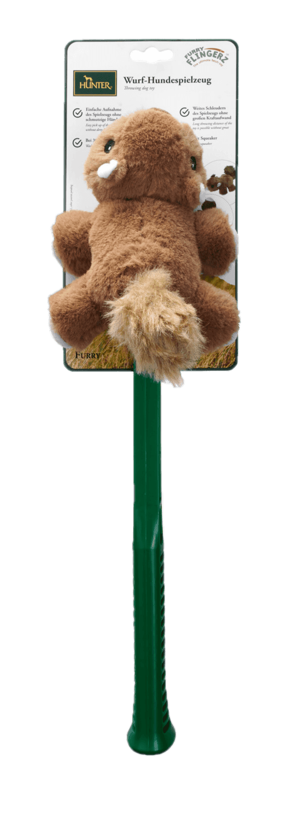 Dog Toy Flingerz Furry Squirrel With Launcher