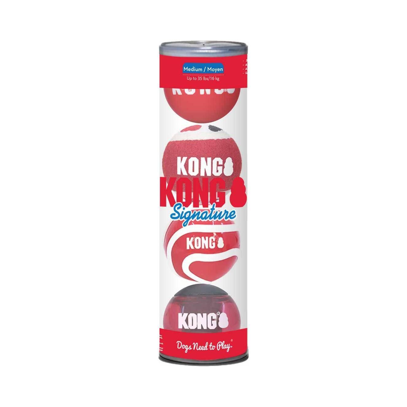 KONG Signature Balls 4-pack - M (9-16 kg)