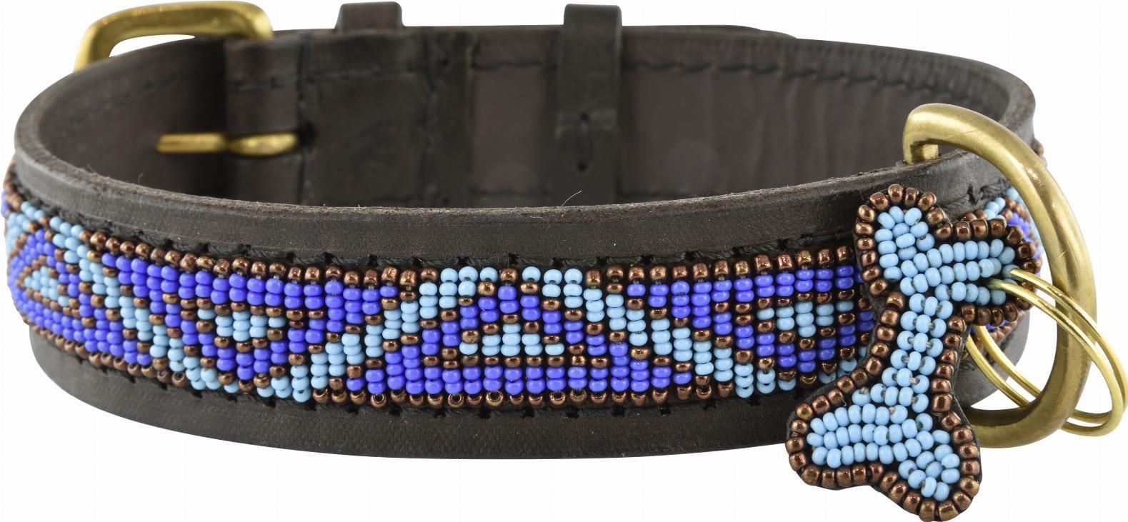 Kampuni Handgjort Hundhalsband Kabaka - Blå (XL)