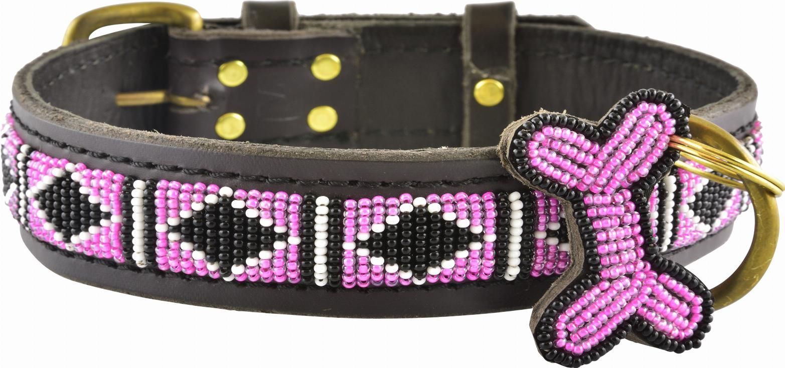 Kampuni Handgjort Hundhalsband Rafiki - Rosa (L)