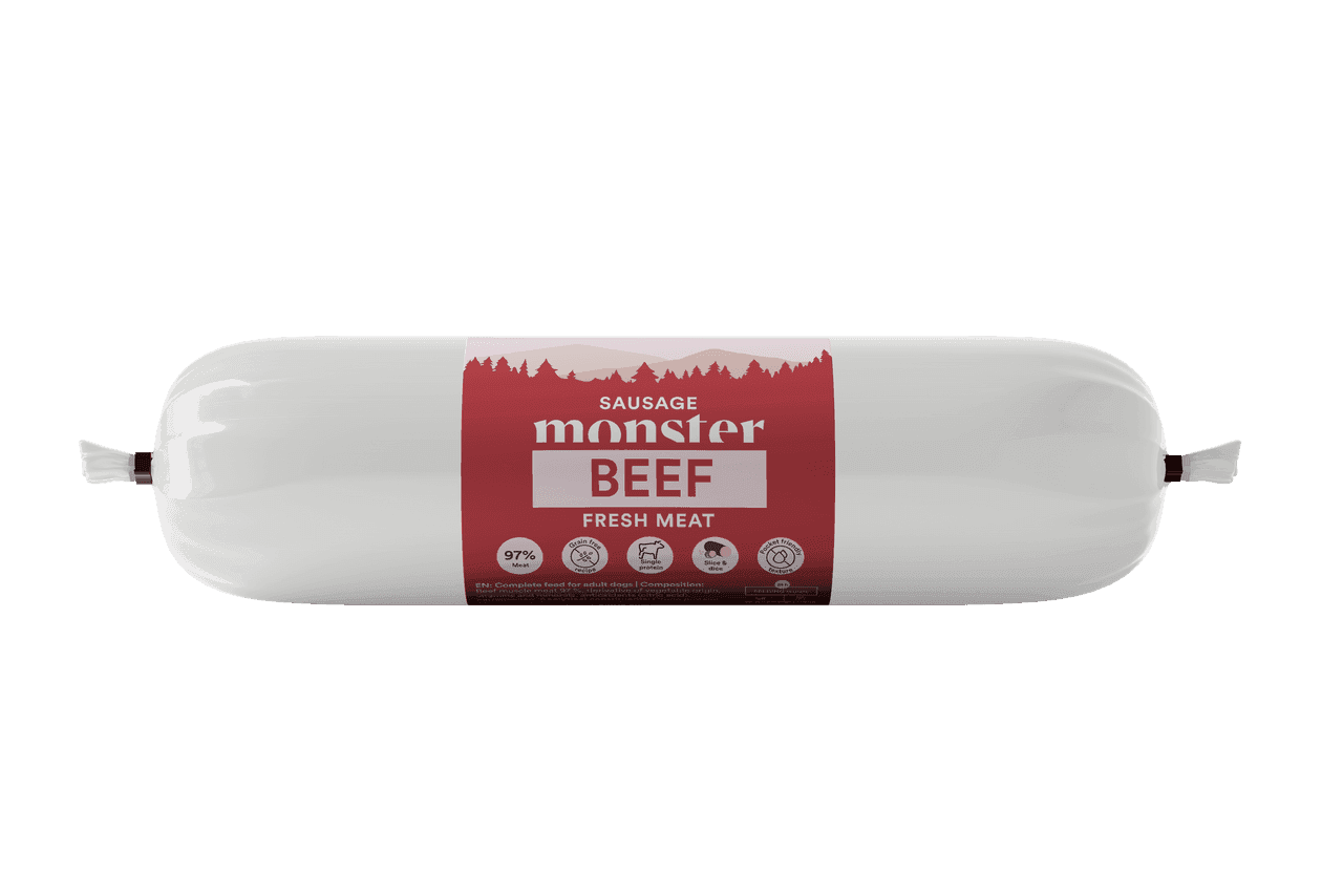 Dog Sausage Beef Hundfoder - 12 x 200 g