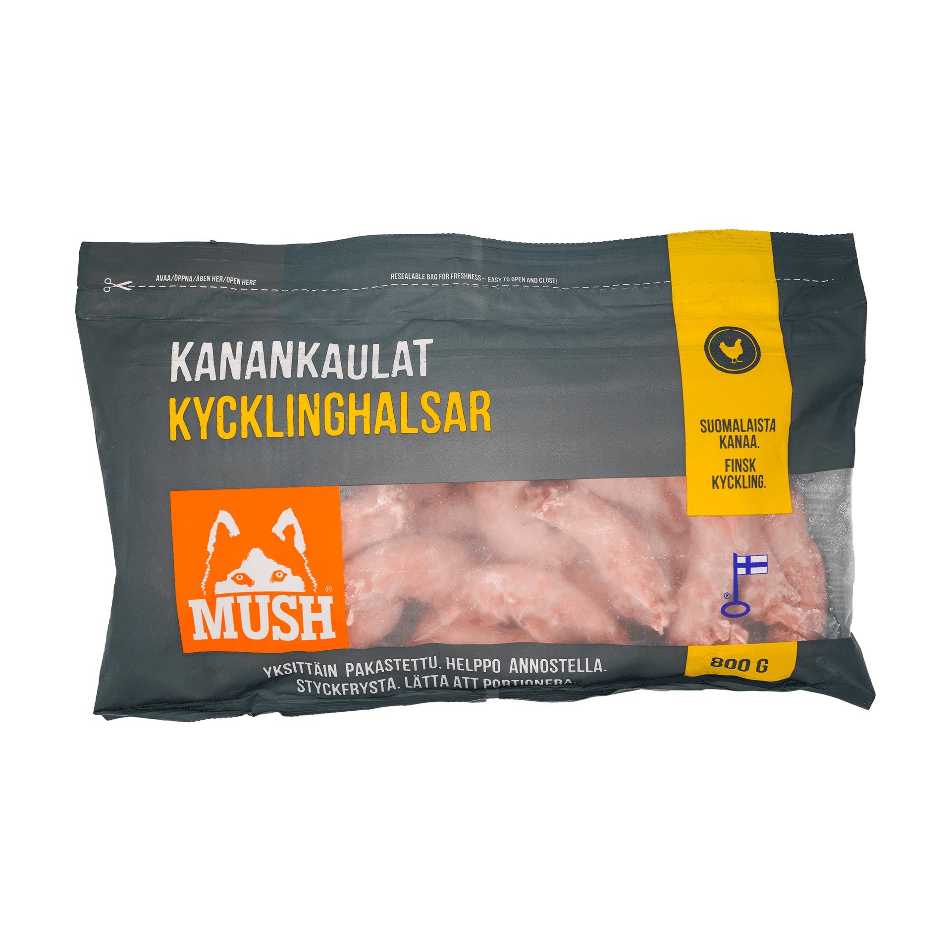B.A.R.F. Basic Kycklinghalsar Grå 800 g