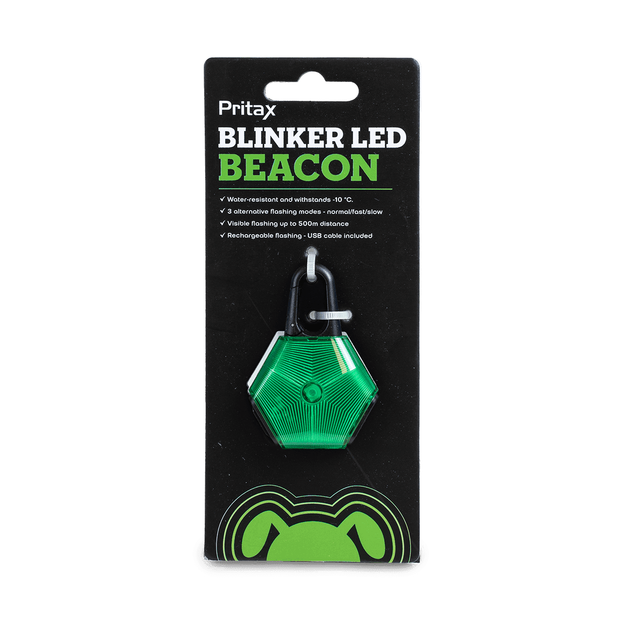 Blinker LED Beacon, 5x6,5cm, Grön