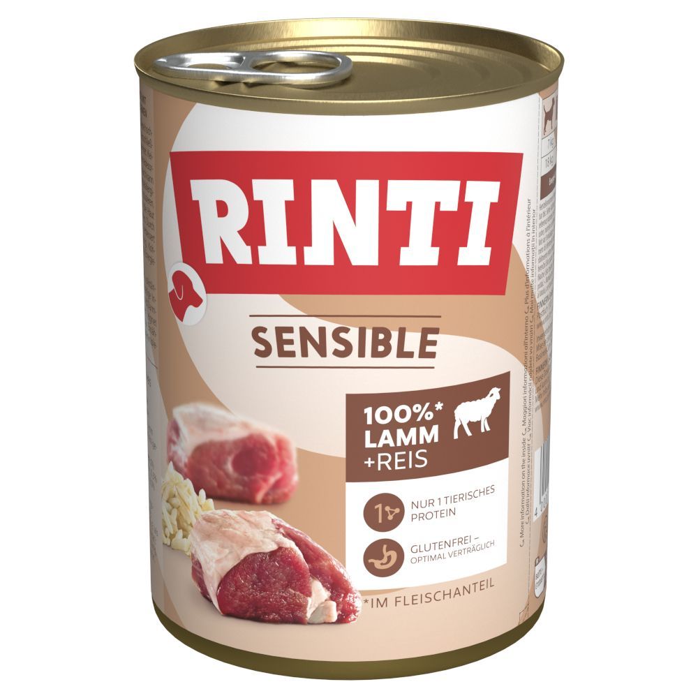 Ekonomipack: RINTI Sensible 24 x 400 g - Lamm & ris