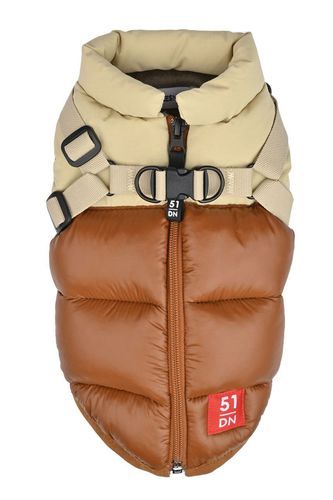 Hundtäcke med sele XL - 38 cm / Karamell