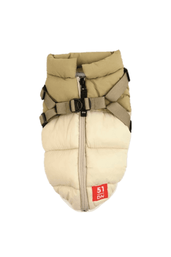 Hundtäcke med sele XL - 52 cm / Naturvit