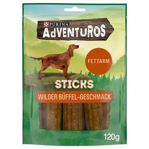 2 + 1 på köpet! 3 x AdVENTuROS hundgodis - Sticks Wild Buffalo (3 x 120 g)