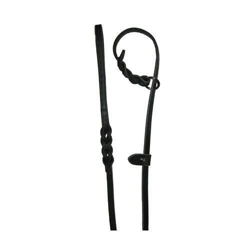 Alac Utställningskoppel Läder Ring+Stopp - Svart