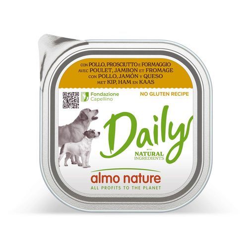 Ekonomipack: Almo Nature Daily 18 x 300 g - Med kyckling, skinka & ost