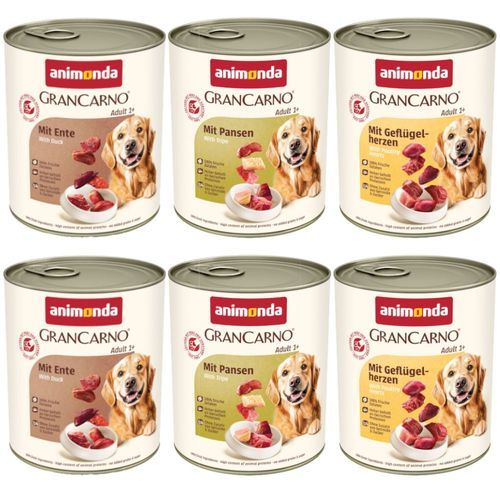 Exklusive Edition animonda GranCarno Original Adult 6 x 800 g - Blandpack (3 sorter)