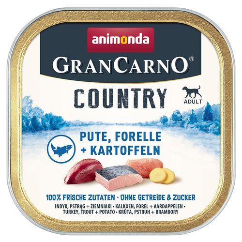 animonda GranCarno Adult Country 22 x 150 g - Kalkon, öring & potatis