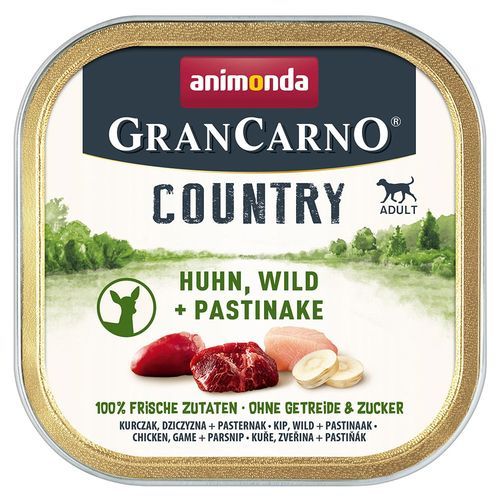 animonda GranCarno Adult Country 22 x 150 g - Kyckling, vilt & palsternacka