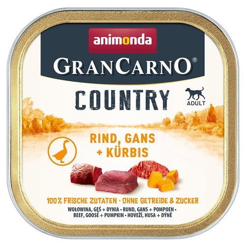 animonda GranCarno Adult Country 22 x 150 g - Nötkött, gås & pumpa