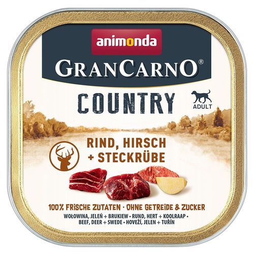 animonda GranCarno Adult Country 22 x 150 g - Nötkött, hjort & kålrot