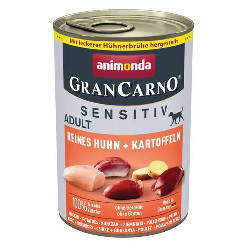animonda GranCarno Adult Sensitive 6 x 400 g - Ren kyckling & potatis