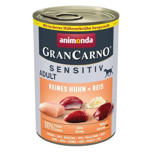 animonda GranCarno Adult Sensitive 6 x 400 g - Ren kyckling & ris