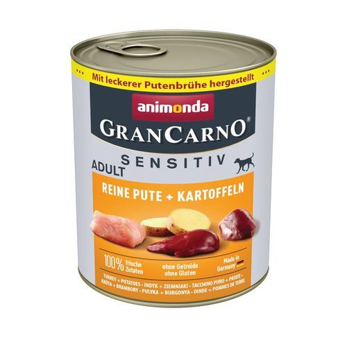 animonda GranCarno Adult Sensitive 6 x 800 g - Ren kalkon & potatis