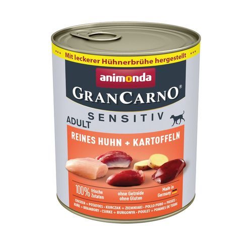 animonda GranCarno Adult Sensitive 6 x 800 g - Ren kyckling & potatis