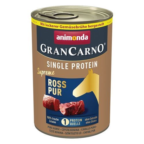 animonda GranCarno Adult Single Protein Supreme 24 x 400 g - Häst Pur