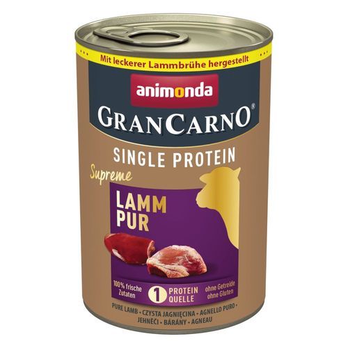 animonda GranCarno Adult Single Protein Supreme 6 x 400 g - Lamm Pur