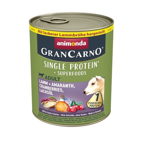 animonda GranCarno Adult Superfoods 24 x 800 g - Lamm & amarant, tranbär, laxolja