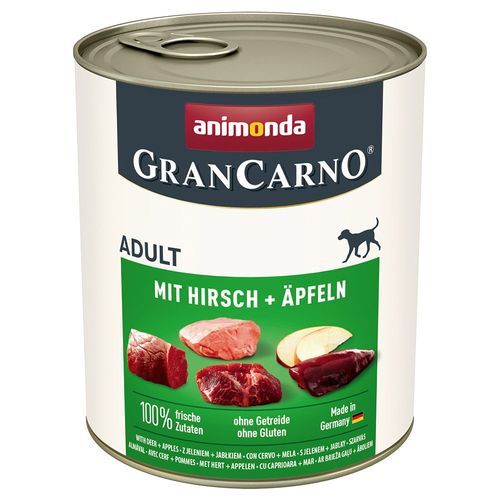 Ekonomipack: animonda GranCarno Adult 12 x 800 g - Rådjur & äpple