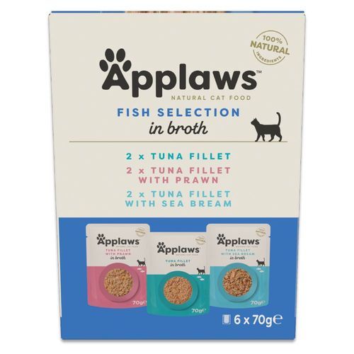 Applaws Pouch med buljong 6 x 70 g - Mixpack med tonfisk (3 sorter)