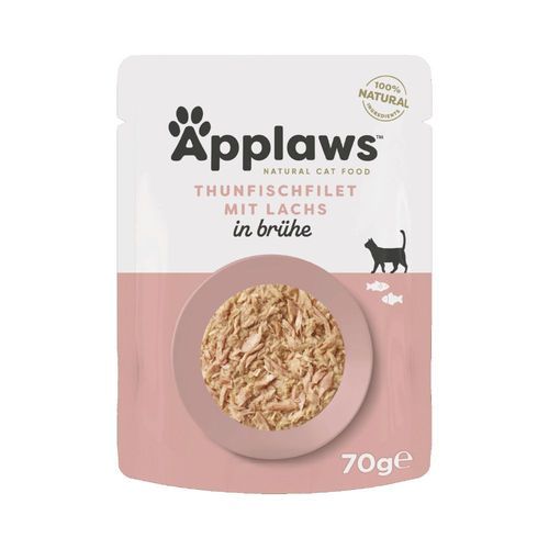 Ekonomipack: Applaws Cat Natural i buljong 24 x 70 g - Tonfiskfilé med lax