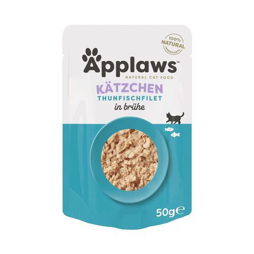 Ekonomipack: Applaws Natural Kitten i buljong 48 x 50 g - Tonfiskfilé