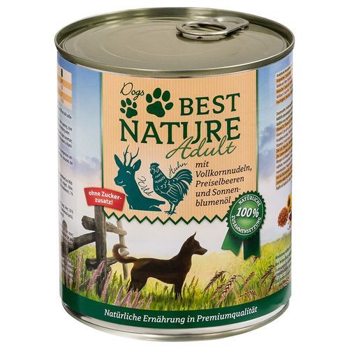 Best Nature Dog Adult 6 x 800 g - Vilt, kyckling & pasta