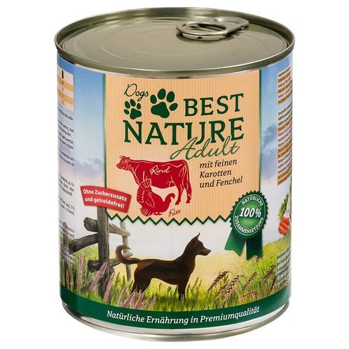 Ekonomipack: Best Nature Dog Adult 12 x 800 g - Kalkon, nötkött & morötter