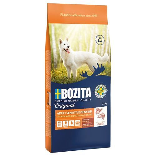 Bozita Original Adult Sensitive Skin & Fur med lax & ris - vetefritt - Ekonomipack: 2 x 12 kg