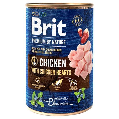 Ekonomipack: Brit Premium by Nature 12 x 400 g - Kyckling med kycklinghjärtan