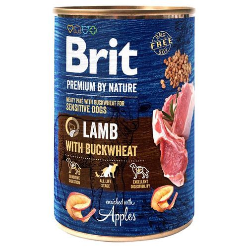 Ekonomipack: Brit Premium by Nature 12 x 400 g - Lamm med bovete