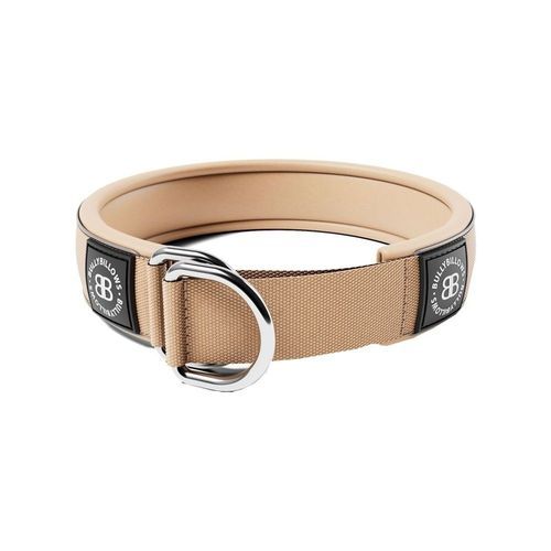 BullyBillows Hundhalsband Halvstryp Reflekterande Beige 5 cm (M)