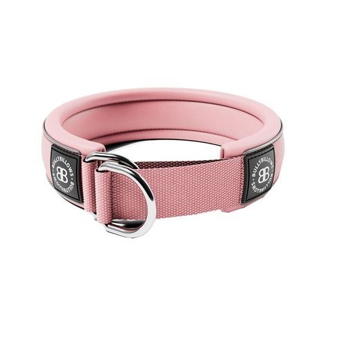 BullyBillows Hundhalsband Halvstryp Reflekterande Rosa 4 cm (S)