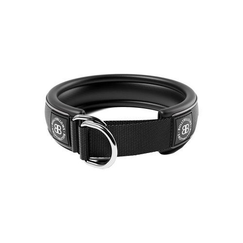 BullyBillows Hundhalsband Halvstryp Reflekterande Svart 4 cm (M)