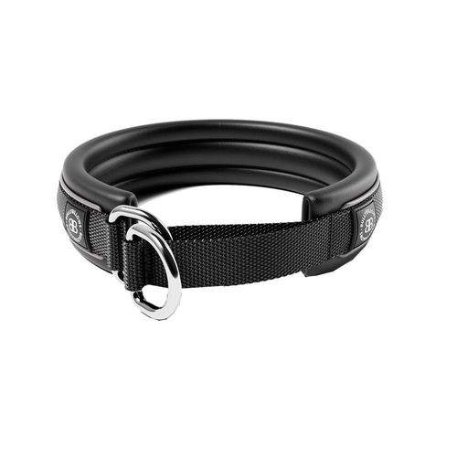 BullyBillows Hundhalsband Halvstryp Svart 3 cm (S)