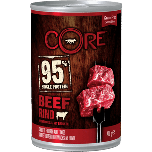 Dog Adult 95% Single Protein All Breed Beef & Broccoli Wet 400 g x 6 - Hund - Hundmat & hundfoder - Våtmat & Våtfoder för hund - CORE Petfood - ZOO.se