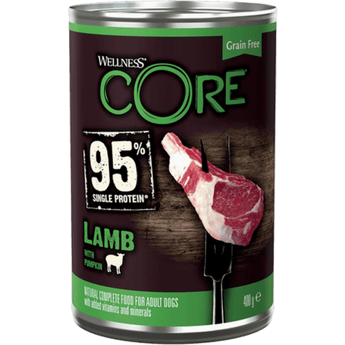 Dog Adult 95% Single Protein All Breed Lamb & Pumpkin Wet 400 g x 6 - Hund - Hundmat & hundfoder - Våtmat & Våtfoder för hund - CORE Petfood - ZOO.se